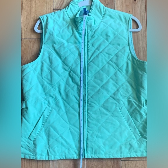 Orvis Womens M Waffle Knit Vest Full Zip Quilted Mint Lime Green Camp Sz M - Picture 12 of 16